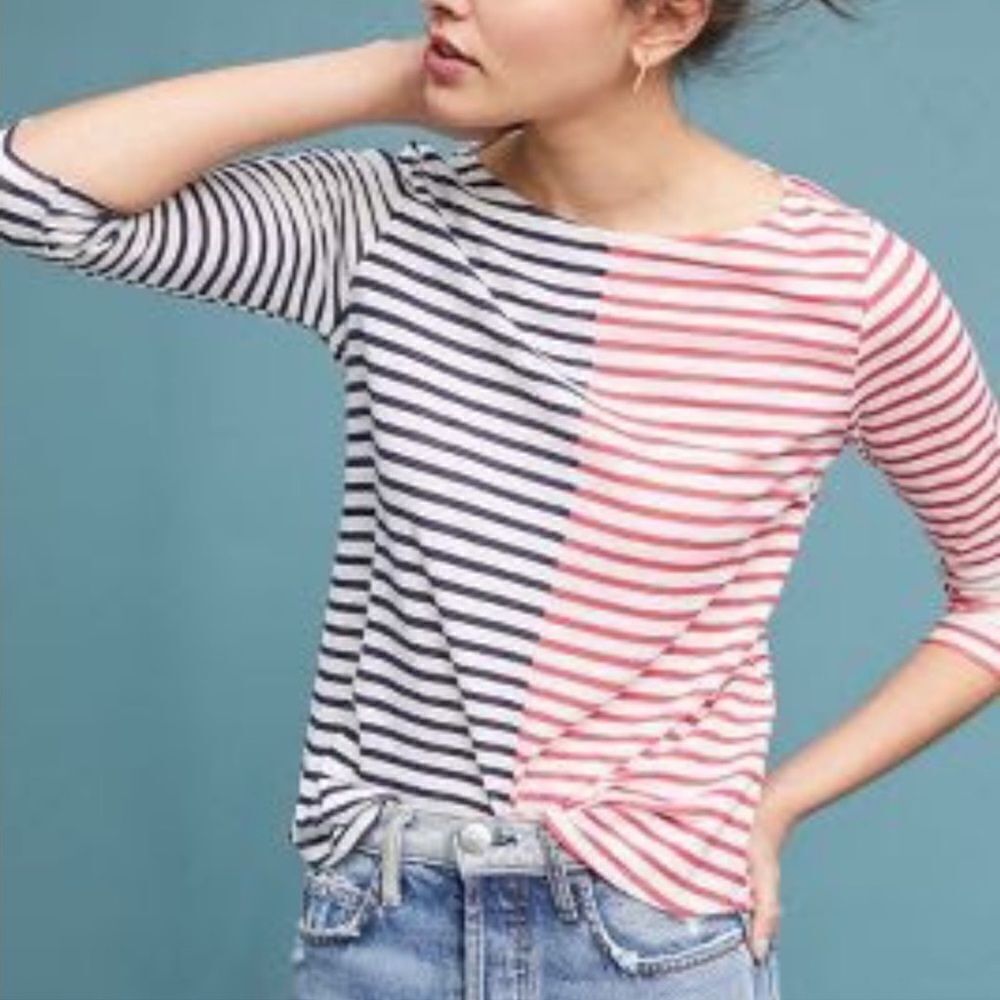 Anthropologie Pure Good small striped shirt